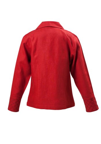 Little Toy Soldier Jacket In Red Linen Back