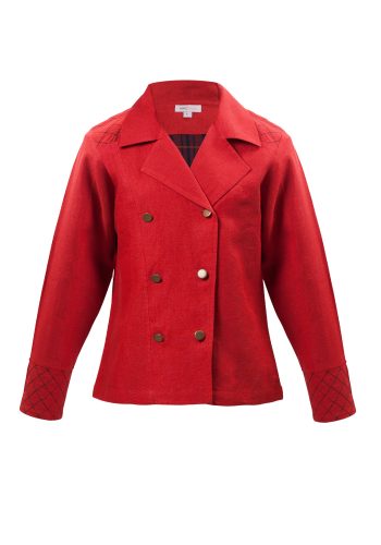 Little Toy Soldier Jacket In Red Linen