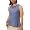MINC Azure Handwoven Ahimsa Silk Sleeveless Short Top