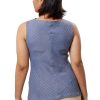 MINC womens high fashion Azure Handwoven Ahimsa Silk Sleeveless Short Top