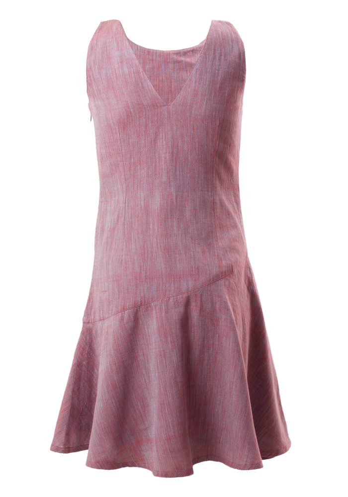 MINC Petite Autumn fun Girls Dress in Purple Khadi Cotton