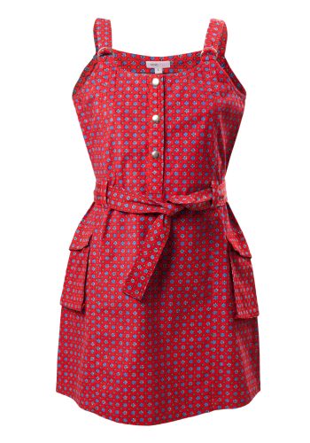 MINC Petite Fiery Flowery Spring Girls Short Dress in Printed Cotton