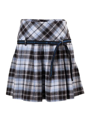 MINC Petite Preppy Girls Short Skirt in Blue Checks