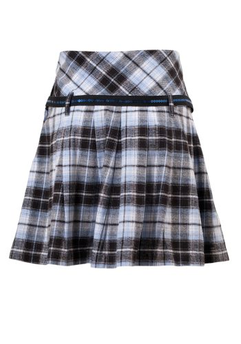 MINC Petite Preppy Girls Short Skirt in Blue Checks