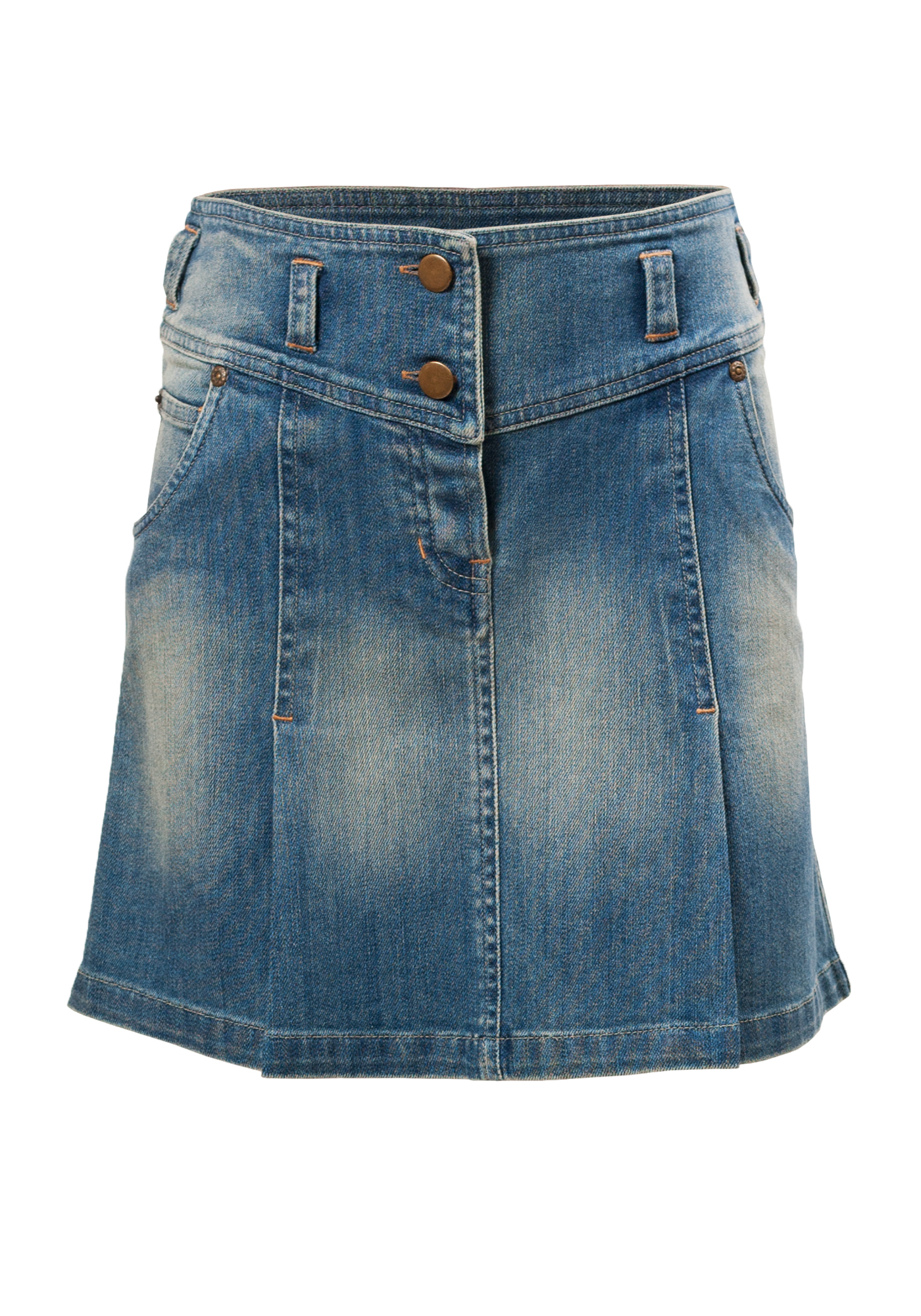 Arizona Falls Knee Length Girls Skirt in Blue Denim