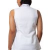 Blue & White Embroidered Asymmetric Top in White Linen
