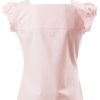 Candy Girls Embroidered Top In Pink Cotton Linen