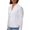 Formal Shawl Collar Shirt in White Linen