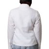 Formal Shawl Collar Shirt in White Linen