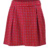 Holly Berry Girls Knee Length Skirt in Red Printed Cord