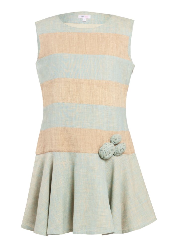 MINC Petite Preppy Two-Tone Girls Dress in Khadi Cotton