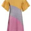MINC Petite Tropical Wave Girls 3 tone Short Dress in Khadi Cotton