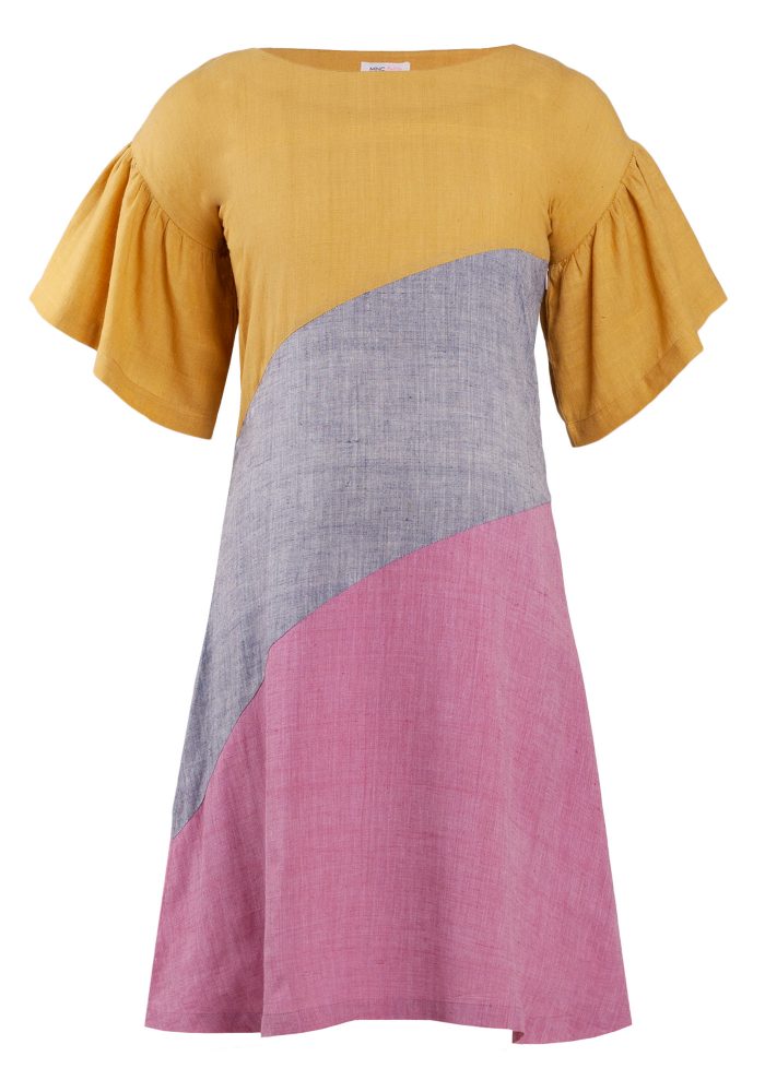 MINC Petite Tropical Wave Girls Short Dress in Khadi Cotton