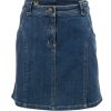 Malibu Girls Knee Length Skirt in Blue Denim