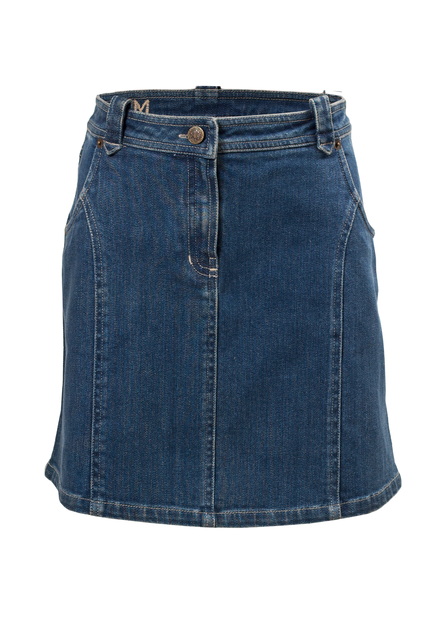 Malibu Girls Knee Length Skirt in Blue Denim