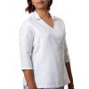 White Embroidered Asymmetric Linen Shirt