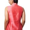 Elegant Asymmetric Hand Embroidered Top in Pink Silk