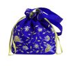 MINC Accessory Embroidered Silk Potli Bag in Topaz Blue
