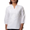 MINC Angelic Embroidered Tunic in White Linen