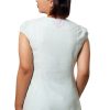 MINC Asymmetric Embroidered Tie Top in Aqua Green Khadi Cotton