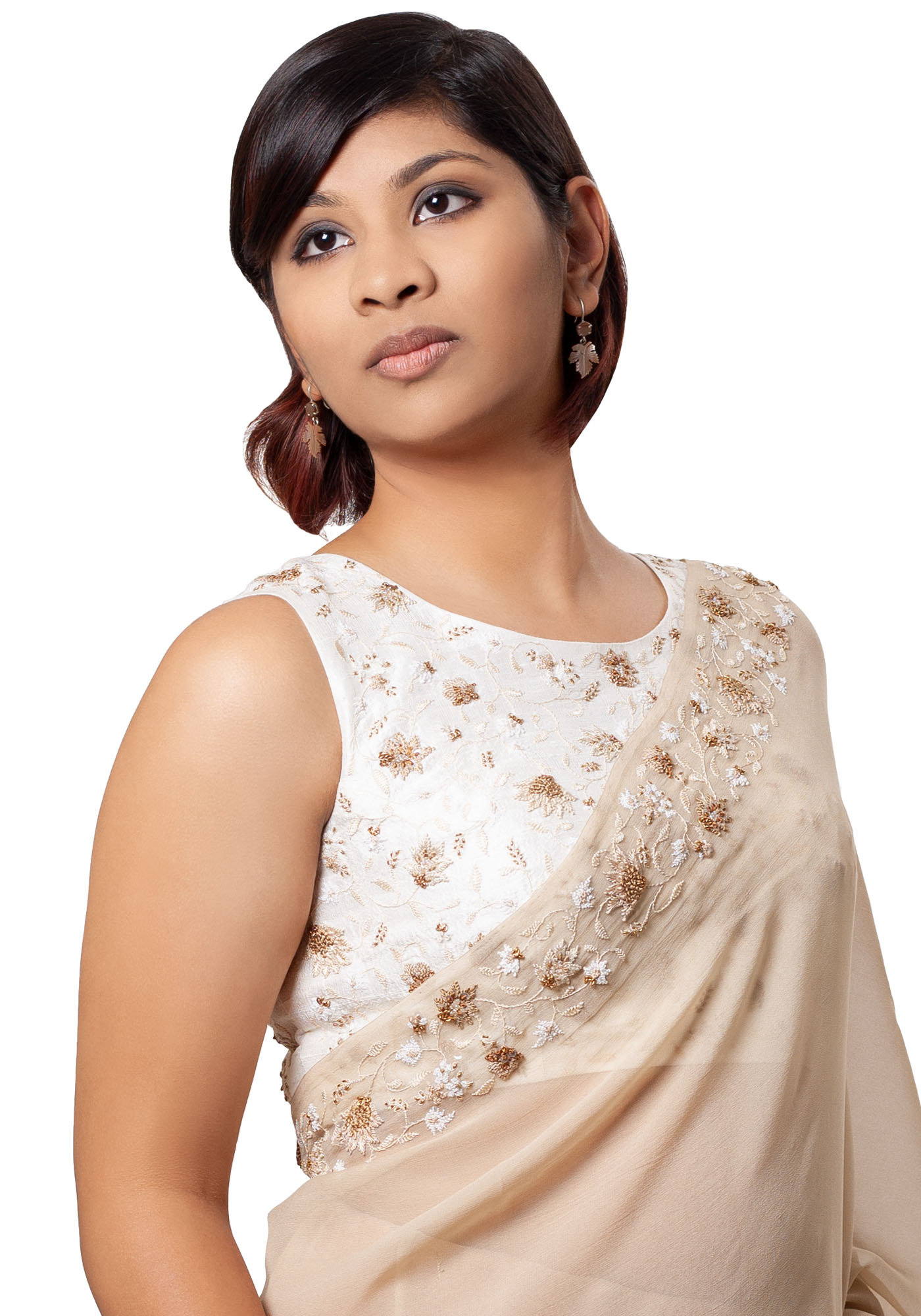 MINC Bridal Couture Padmini Hand Crafted Blouse in Ivory Silk