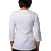 MINC Classic Embroidered Short Kurti In White Linen
