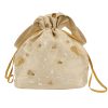 MINC Couture Embroidered Silk Potli Bag in Dune Beige