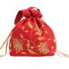 MINC Couture Embroidered Silk Potli Bag in Ruby Red