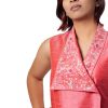 MINC Couture clothing Elegant Asymmetric Hand Embroidered Top in Pink Silk