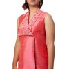 MINC Elegant Asymmetric Hand Embroidered Top in Pink Silk
