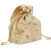 MINC Embroidered Raw Silk Potli Bag in Dune Beige