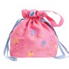 MINC Embroidered Raw Silk Potli Bag in Lotus Pink