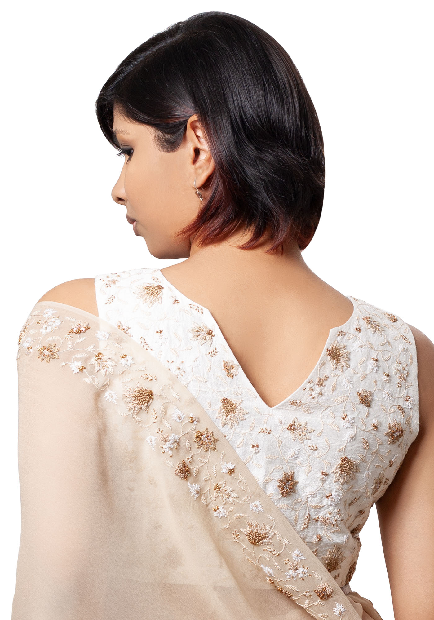 MINC Padmini Hand Crafted Blouse in Ivory Silk