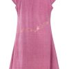 MINC Petite Mauve Magic Embroidered Girls Short Dress in Khadi Cotton