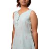 MINC Sleeveless Aqua Fun Tunic in Blue Khadi Cotton