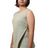 MINC Sleeveless Asymmetric Short Tunic in Green Khadi Cotton