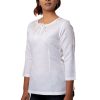 MINC couture Classic Embroidered Short Kurti In White Linen