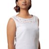 MINC ecofashion Amber Embroidered Sleeveless Top in White Linen