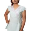 MINC ecofashion Asymmetric Embroidered Tie Top in Aqua Green Khadi Cotton
