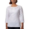 MINC ecofashion Classic Embroidered Short Kurti In White Linen