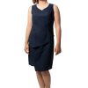 MINC ecofashion Helena Asymmetric Little Black Dress in Layered Cotton Voile