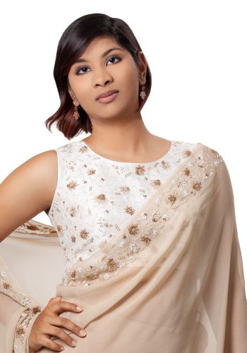 MINC ecofashion Padmini Hand Crafted Blouse in Ivory Silk