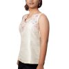MINC ecofashion Sleeveless Hand Embroidered Top in Pale Ivory Silk