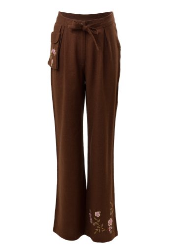 MINC ecofashion Sweet Pea Girls Trousers in Brown Cotton Linen