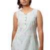 MINC ecofashion casual wear Sleeveless Aqua Fun Tunic in Blue Khadi Cotton