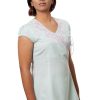 MINC ecofriendly clothing Asymmetric Embroidered Tie Top in Aqua Green Khadi Cotton