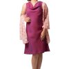 MINC ecofriendly couture Plum Passion Cowl Neck Dress in Linen