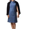 MINC Short Summer Cowl Neck Dress in Blue Linen - Image 4