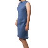 MINC high fashion clothing store Short Summer Dress in Blueberry Blue Linen