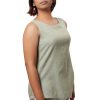 MINC womens ecofashion Sleeveless Asymmetric Tunic in Green Khadi Cotton